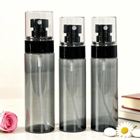 Emballage cosmétique de luxe 120 ml 100 ml 80 ml 60 ml 30 ml, flacon pulvérisateur en plastique transparent noir pour le soin de la peau