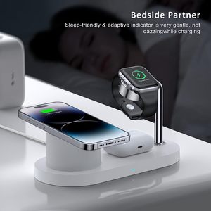 Soporte de cargador inalámbrico magnético fuerte Cargadores de teléfono celular multifuncionales Oficina 3 en 1 Cargador inalámbrico Reloj de teléfono Caliente 2024 - Product Image 5