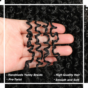 Yanky Ocean Deep Wave Tresses Extensions de <span class=keywords><strong>cheveux</strong></span> synthétiques bouclées pour femmes noires, 8, 10, 12, 14 pouces - Product Image 4