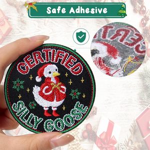 Certified Silly Goose Christmas Iron On <b>Patch</b> Round Embroidered Animal Meme <b>Morale</b> <b>Patch</b> Xmas Decoration Gift - Product Image 5