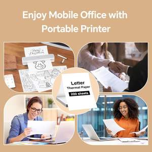 200 fogli di carta termica per <span class=keywords><strong>Fax</strong></span> OEM Brand rollus lettera 8.5x11 pieghevole A4 compatibile IDPRT/HPRT/PRT stampanti portatili MT610 MT888 - Product Image 6