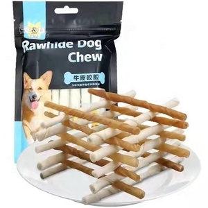 Sağlıklı evcil hayvan ödül maması aperatifler köpek çiğnemek beyaz <span class=keywords><strong>Rawhide</strong></span> büküm çubukları - Product Image 1