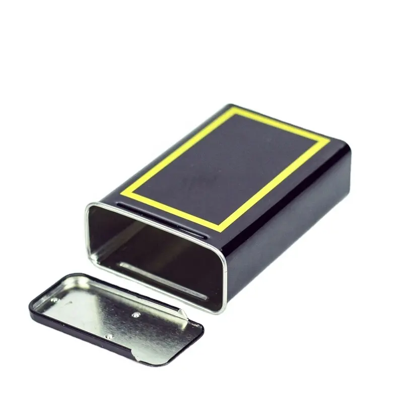 Logo personalizzato piccolo rettangolo di metallo scatola di latta carta da gioco di menta in metallo barattolo di latta scatola di sigaretta in metallo