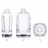 Flacon de parfum en verre cristal blanc de 100 ml, à fond épais et coins arrondis, imprimé sérigraphié, col conique de 15 mm, directement de l'usine