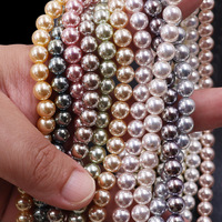 Perles de verre Aurora de haute qualité, 8 mm, 16 pouces, perles en vrac pour la fabrication de colliers, bracelets et bijoux