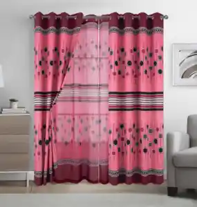 popular african print fabric curtain matching sheer curtain 4-piece sets