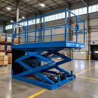 Plateforme élévatrice à ciseaux hydraulique électrique stationnaire 1 tonne en acier inoxydable, élévateur de marchandises 10m hauteur max pour intérieur/extérieur