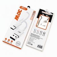 Boîte en papier personnalisée pour accessoires de téléphone portable, emballage pour câble de charge et de données avec crochet