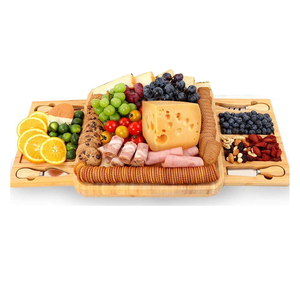 <span class=keywords><strong>Plateau</strong></span> planche à découper <span class=keywords><strong>en</strong></span> <span class=keywords><strong>ardoise</strong></span> carrée, planche à <span class=keywords><strong>fromage</strong></span> avec couteau, ensemble de couverts avec 2 tiroirs extensibles - Product Image 1