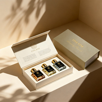 Coffret Cadeau de Parfum Arabe de Luxe Doré de Dubaï - Boîte Rigide Écologique avec Fermeture Magnétique - Boîte de Parfum de Dubaï
