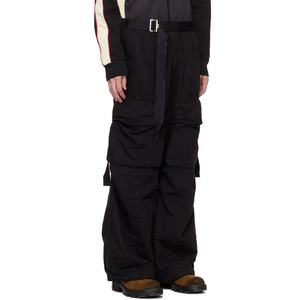 กางเกงคาร์โก้ผ้าฝ้ายผสมลินินทรงหลวมแบบเรียบมีกระเป๋า 4 ช่องสำหรับผู้ชาย - Product Image 2