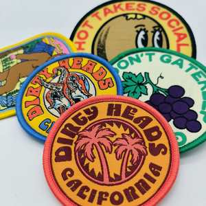 カスタムエコフレンドリー100%刺繍ロゴ刺繍パッチOEMソフト刺繍バッジ織りアイロン接着フラワーパッチ - Product Image 1