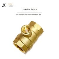 Vanne à boisseau sphérique verrouillable HPb59-1 avec clé spéciale de sécurité pour compteur d'eau et système de chauffage DN15-DN50