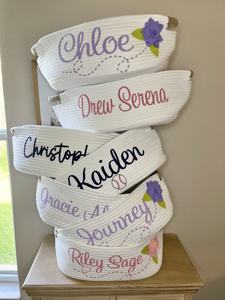 Venta caliente nuevo diseño Baby Girl Gift canasta de almacenamiento Ducha Cesta de regalo <span class=keywords><strong>personalizada</strong></span> <span class=keywords><strong>con</strong></span> <span class=keywords><strong>nombre</strong></span> Nursery Newborn Best Baby Shower - Product Image 6