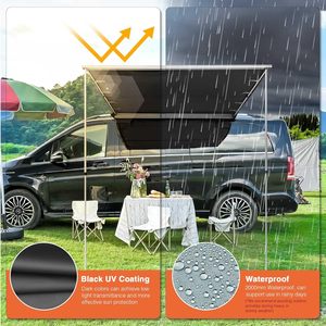 Auvent de véhicule avec revêtement occultant, auvent rétractable pour toit de voiture, support de toit latéral pour SUV, camion, hayon, camping en plein air - Product Image 2