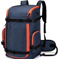 Sac à dos pour chaussures de ski 50L, grande capacité, résistant à l'eau, rembourré, sac de voyage pour chaussures de ski, sac pour bottes de snowboard, pour chaussures de ski, casque, lunettes