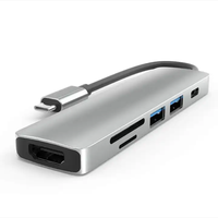 5in1USB-C tipe-c Splitter Multiport Adapter Dongle untuk X Pro Power USB3.1 PD pengisian ke USB 3.0 Hub