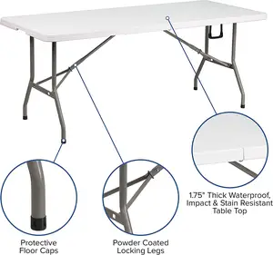 Npot bảng gấp cho 8 người đa năng nhựa bàn làm việc không thấm nước và chống vết bẩn cắm trại bảng cho trong nhà và ngoài trời
