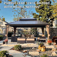 Pergola à toit rigide en aluminium résistante aux UV, imperméable, pour jardin, patio, hôtel, restaurant