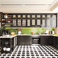 Ensembles complets d'armoires de cuisine, beige crème, unités murales supérieures et inférieures, armoire moderne en bois, meubles de cuisine pour la maison, l'appartement, la salle à manger