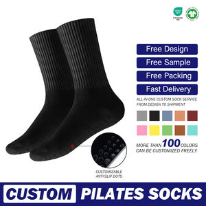 Di alta qualità su misura logo cotone media Non slittamento in Silicone Indoor Fitness Pilates calze da donna calze sportive calze - Product Image 2