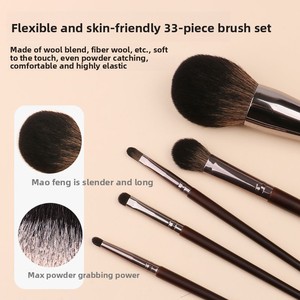 Ensemble <span class=keywords><strong>de</strong></span> pinceaux <span class=keywords><strong>de</strong></span> maquillage à manche en bois, 33 pièces, <span class=keywords><strong>pinceau</strong></span> pour fard à joues, <span class=keywords><strong>pinceau</strong></span> en fibres synthétiques, <span class=keywords><strong>pinceau</strong></span> pour poudre libre, <span class=keywords><strong>pinceau</strong></span> pour <span class=keywords><strong>fond</strong></span> <span class=keywords><strong>de</strong></span> <span class=keywords><strong>teint</strong></span> - Product Image 2