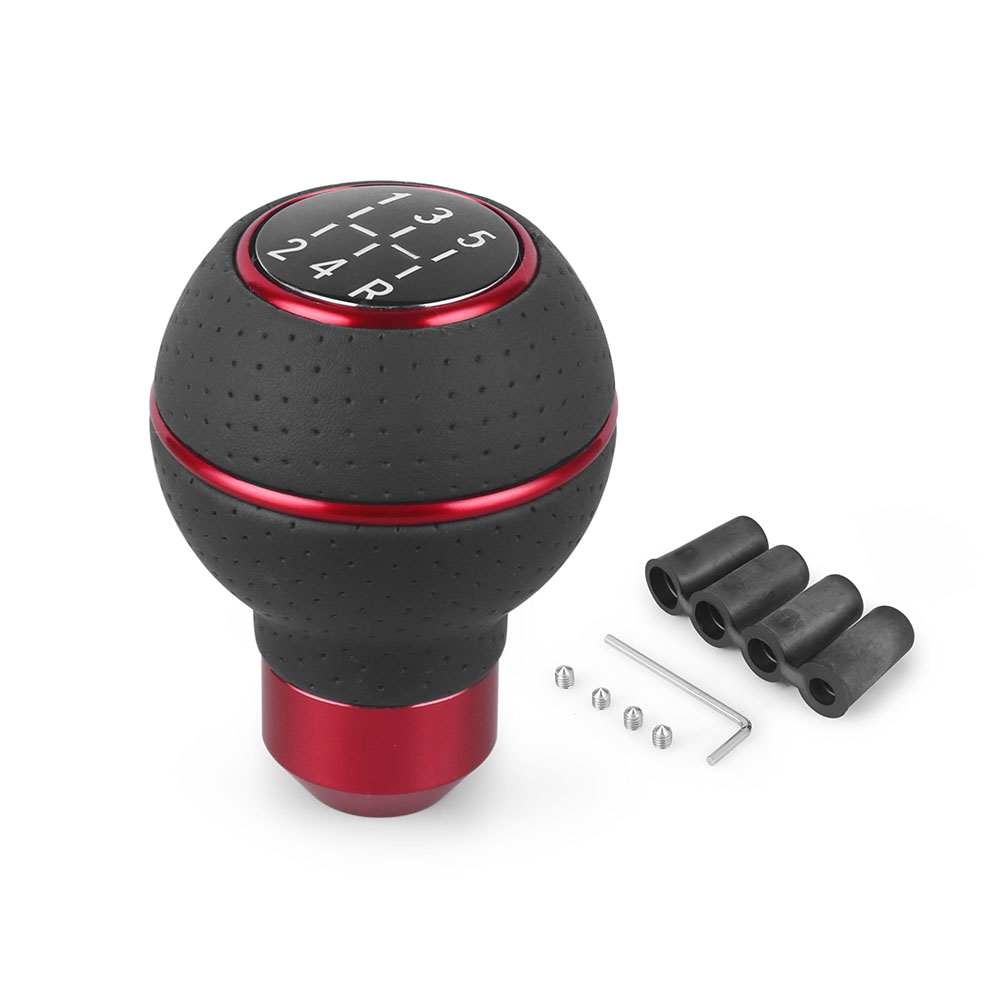 5-скоростная Универсальная кожаная и алюминиевая автомобильная ручка переключения передач для M8 M10 M11 M12 рычаг переключения передач рычаг переключения