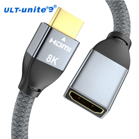 Cable de extensión HDMI2.1 ULT-unite de 48 Gbps, 8K a 60 Hz, 4K a 120 Hz, con conectores chapados en oro y carcasa de aleación de aluminio para computadora, TV y decodificador.