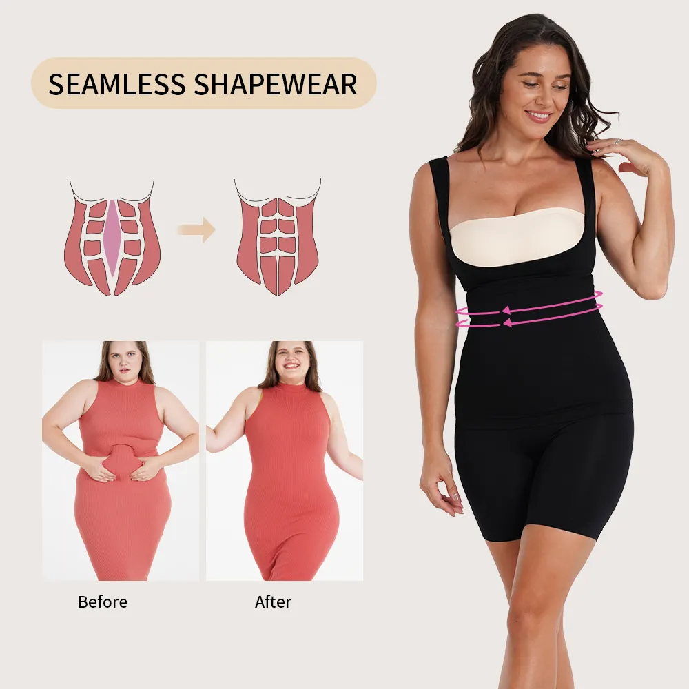 S-SHAPER ผู้หญิงBody S Haperบีบอัดรัดตัวลดน้ําหนักTummy Slimming S Hapewearเสื้อกล้ามไม่มีรอยต่อเปิดหน้าอกเสื้อกั๊ก