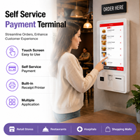 Kiosque Android POS blanc 24/32 pouces avec écran tactile, terminal de paiement, machine en libre-service, imprimante, restaurant, commerce de détail