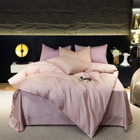 Parure de draps de luxe en coton, taille King, soyeux et lisse, pour un sommeil naturel, teinture réactive, anti-décoloration