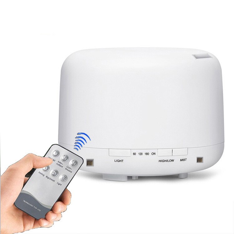 Hot Selling 500ml Remote Control Smart Humidifier Aromatherapy Oil Diffuser Ultrasonic air Humidifier with 7 LED Light