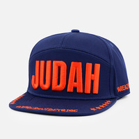Topi Snapback Kapas Berkualitas Tinggi 7 Panel, Model Terstruktur, Bordir Logo 3D Puff Custom, Pinggiran Datar, dari Produsen OEM