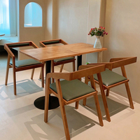 HUALIN Ensemble de chaises de style moderne pour hôtel, café, bar, restaurant, table à manger en bois massif