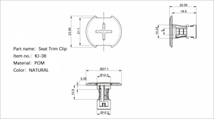 Clips de fixation universels en POM pour garnitures de sièges de voiture neuves, attaches pour automobile - Product Image 5