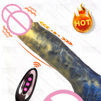JoyPark Dildo réaliste vibrant télescopique automatique à télécommande sans fil de 10 pouces, couleur douce