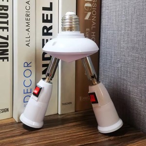 Extensor <span class=keywords><strong>de</strong></span> Enchufe con Adaptador <span class=keywords><strong>para</strong></span> 2 Bombillas, Luz Blanca, 360°, 2 en 1 °   Portalámparas E26/E27 con Brazos Ajustables y Giratorios <span class=keywords><strong>para</strong></span> Ventiladores <span class=keywords><strong>de</strong></span> <span class=keywords><strong>Techo</strong></span> - Product Image 4