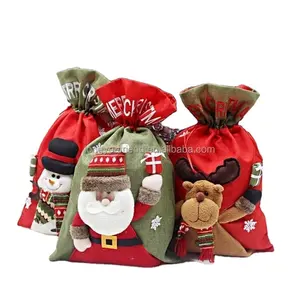 Tas dekorasi Natal, tas permen, tas hadiah boneka wol untuk dekorasi pohon Natal