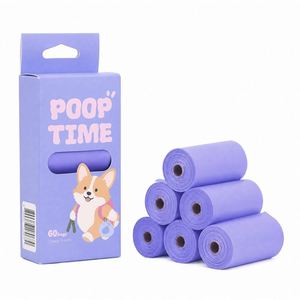 Distributeur de sacs à déjections canines en amidon de maïs, matériaux personnalisés, sacs biodégradables pour déjections canines, extra épais, résistants aux fuites, sacs à déjections pour animaux de compagnie - Product Image 1