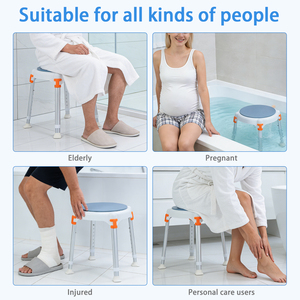 Chaise <span class=keywords><strong>de</strong></span> <span class=keywords><strong>douche</strong></span> circulaire <span class=keywords><strong>de</strong></span> qualité médicale, siège pivotant à 360°, en alliage d'aluminium, <span class=keywords><strong>tabouret</strong></span> <span class=keywords><strong>de</strong></span> bain réglable pour personnes âgées et handicapées, capacité <span class=keywords><strong>de</strong></span> 120 kg - Product Image 4