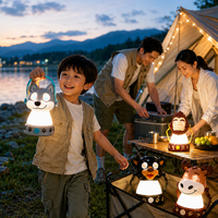 Lanterne de camping pour enfants Brightenlux en forme d'animal, lampe de tente LED à piles, adorable veilleuse chiot avec poignée pour les nuits d'invités