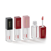 Tubes de rouge à lèvres liquides vides carrés roses de luxe, contenants pour gloss à lèvres avec design transparent effet blush pour la marque cosmétique