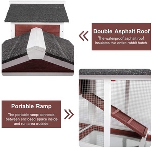 Outdoor Massief Hout Groot Huisdier Huis Bamboe Konijn Huis Kooien Coop Houten Konijnen Hok - Product Image 4