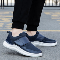 Chaussures décontractées respirantes en maille à velcro, baskets légères et tendance pour hommes, grandes tailles, chaussures de marche