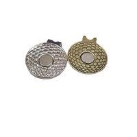 Marqueur de balle de golf en alliage de zinc SY durable de 25 mm, moulé sous pression, avec clip pour chapeau et motif teinté, pour usage intérieur/extérieur