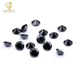 Factory Wholesale Round Shape jewel Diamond Zircon 3A AAA Cubic Zirconia Black CZ Stone