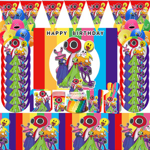 Décorations de fête d'anniversaire pour enfants, jeu Rainbow Friends, vaisselle jetable, gobelets, assiettes, serviettes, ballons, fournitures pour baby shower - Product Image 2