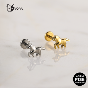 Piercing Minimalista de Titanio sin Rosca, Sin Piedra, con Forma de Hueso de Zorro, Caballo, Espina de Pescado, Tipo Labret - Product Image 2