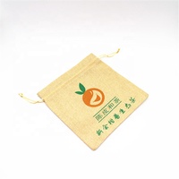 Sac en toile de jute recyclable avec cordon de serrage et logo personnalisé pour le stockage des grains de café, des aliments et du vin, emballage cadeau