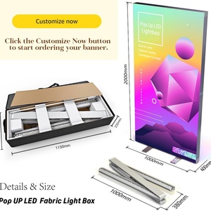 Custom Double Sided Backlit <b>Banner</b> <b>Stand</b> Folding Pop up LED Fabric Lightbox SEG Light Box Display for Trade Show Backdrop Booth - Product Image 3